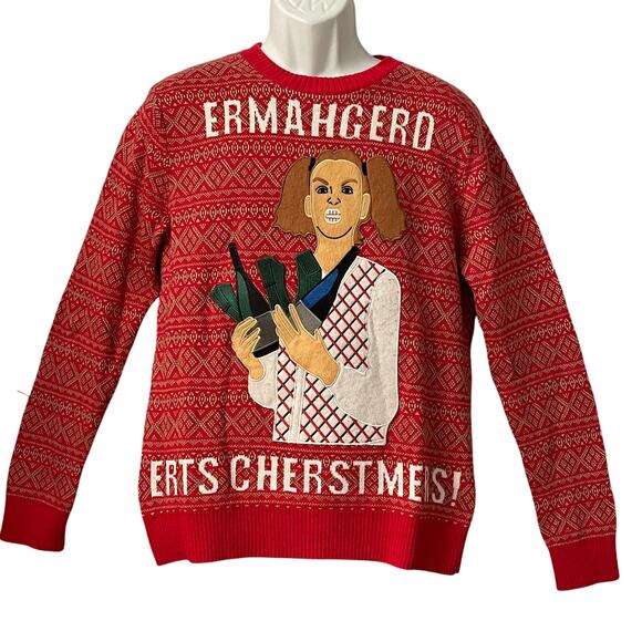 Alex Stevens ERMAHGERD! Meme Ugly Christmas Sweater Size Small - Picture 1 of 5